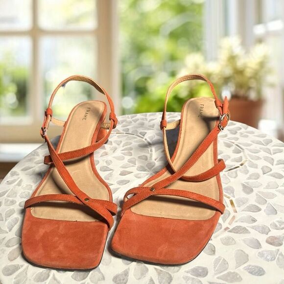 FRAME Denim $398 Le Braxton Strapy Suede Sandal NWT - Picture 6 of 14